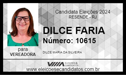 Candidato DILCE  MARIA 2024 - RESENDE - Eleições