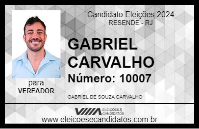 Candidato GABRIEL CARVALHO 2024 - RESENDE - Eleições