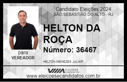 Candidato HELTON DA ROÇA 2024 - SÃO SEBASTIÃO DO ALTO - Eleições