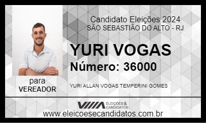 Candidato YURI VOGAS 2024 - SÃO SEBASTIÃO DO ALTO - Eleições