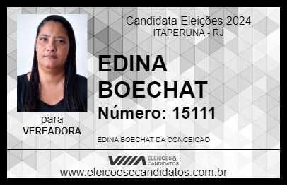 Candidato EDINA BOECHAT 2024 - ITAPERUNA - Eleições