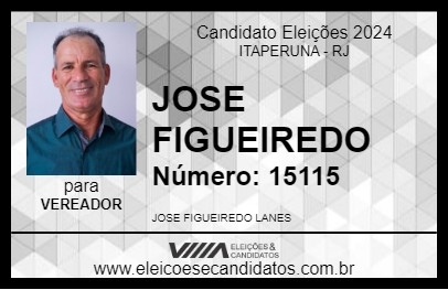 Candidato JOSE FIGUEIREDO 2024 - ITAPERUNA - Eleições