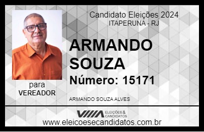 Candidato ARMANDO SOUZA 2024 - ITAPERUNA - Eleições