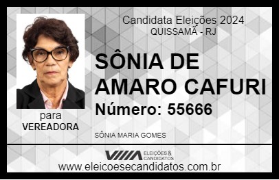 Candidato SÔNIA DE AMARO CAFURI 2024 - QUISSAMÃ - Eleições