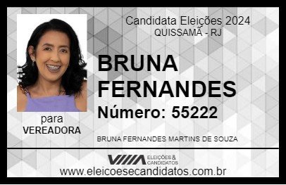 Candidato BRUNA FERNANDES 2024 - QUISSAMÃ - Eleições