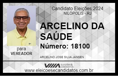 Candidato ARCELINO DA SAÚDE 2024 - NILÓPOLIS - Eleições