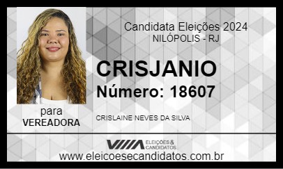 Candidato CRIS PSICÓLOGA 2024 - NILÓPOLIS - Eleições