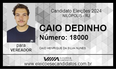 Candidato CAIO DEDINHO 2024 - NILÓPOLIS - Eleições