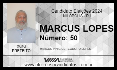 Candidato MARCUS LOPES 2024 - NILÓPOLIS - Eleições