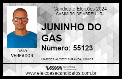 Candidato JUNINHO DO GAS 2024 - CASIMIRO DE ABREU - Eleições