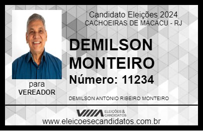 Candidato DEMILSON MONTEIRO 2024 - CACHOEIRAS DE MACACU - Eleições