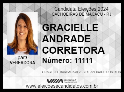 Candidato GRACIELLE ANDRADE CORRETORA 2024 - CACHOEIRAS DE MACACU - Eleições