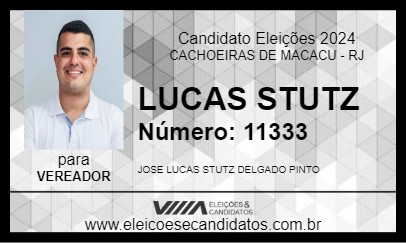 Candidato LUCAS STUTZ 2024 - CACHOEIRAS DE MACACU - Eleições