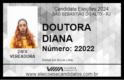 Candidato DOUTORA DIANA 2024 - SÃO SEBASTIÃO DO ALTO - Eleições