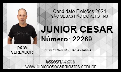 Candidato JUNIOR CESAR 2024 - SÃO SEBASTIÃO DO ALTO - Eleições