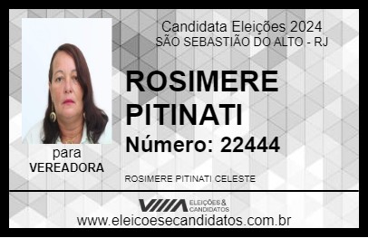 Candidato ROSIMERE PITINATI 2024 - SÃO SEBASTIÃO DO ALTO - Eleições