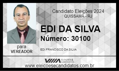 Candidato EDI DA SILVA 2024 - QUISSAMÃ - Eleições