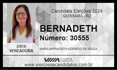 Candidato BERNADETH 2024 - QUISSAMÃ - Eleições