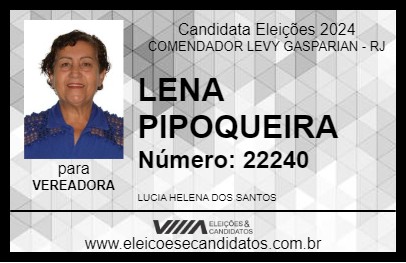 Candidato LENA PIPOQUEIRA 2024 - COMENDADOR LEVY GASPARIAN - Eleições