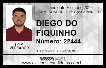 Candidato DIEGO DO FIQUINHO 2024 - COMENDADOR LEVY GASPARIAN - Eleições