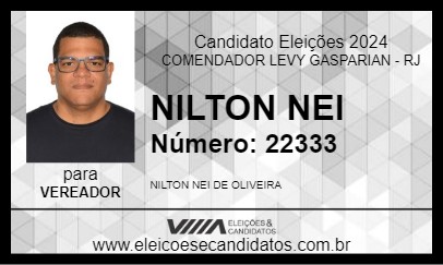 Candidato NILTON NEI 2024 - COMENDADOR LEVY GASPARIAN - Eleições