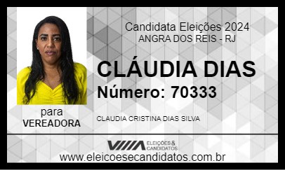 Candidato CLÁUDIA DIAS 2024 - ANGRA DOS REIS - Eleições