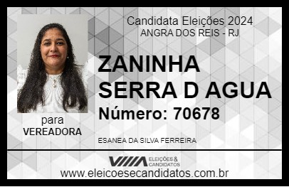 Candidato ZANINHA SERRA D AGUA 2024 - ANGRA DOS REIS - Eleições