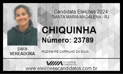 Candidato CHIQUINHA 2024 - SANTA MARIA MADALENA - Eleições