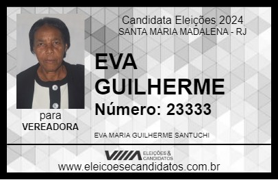 Candidato EVA GUILHERME 2024 - SANTA MARIA MADALENA - Eleições