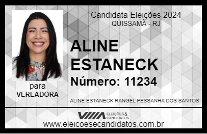 Candidato ALINE ESTANECK 2024 - QUISSAMÃ - Eleições