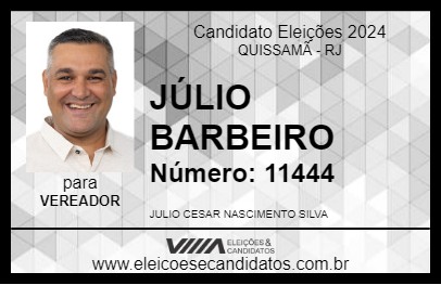 Candidato JÚLIO BARBEIRO 2024 - QUISSAMÃ - Eleições