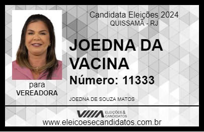 Candidato JOEDNA DA VACINA 2024 - QUISSAMÃ - Eleições