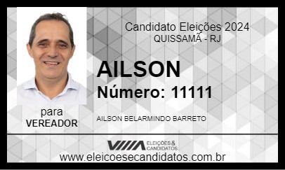 Candidato AILSON BARRETO 2024 - QUISSAMÃ - Eleições