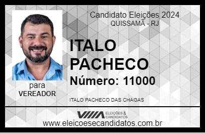 Candidato ITALO PACHECO 2024 - QUISSAMÃ - Eleições