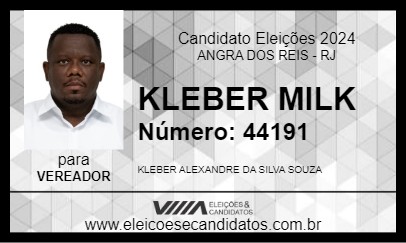 Candidato KLEBER MILK 2024 - ANGRA DOS REIS - Eleições