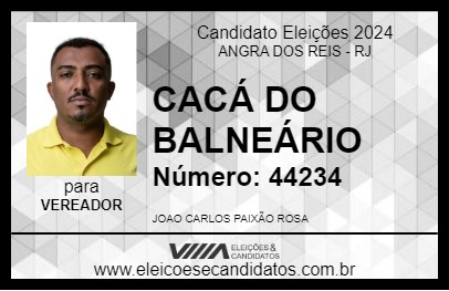 Candidato CACÁ  DO BALNEÁRIO 2024 - ANGRA DOS REIS - Eleições