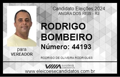 Candidato RODRIGO BOMBEIRO 2024 - ANGRA DOS REIS - Eleições