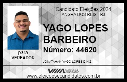 Candidato YAGO LOPES BARBEIRO 2024 - ANGRA DOS REIS - Eleições