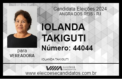 Candidato IOLANDA TAKIGUTI 2024 - ANGRA DOS REIS - Eleições