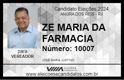 Candidato ZE MARIA DA FARMACIA 2024 - ANGRA DOS REIS - Eleições