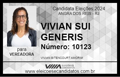 Candidato VIVIAN SUI GENERIS 2024 - ANGRA DOS REIS - Eleições