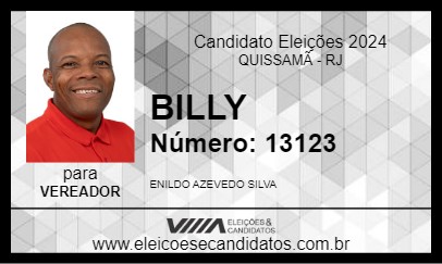 Candidato BILLY 2024 - QUISSAMÃ - Eleições