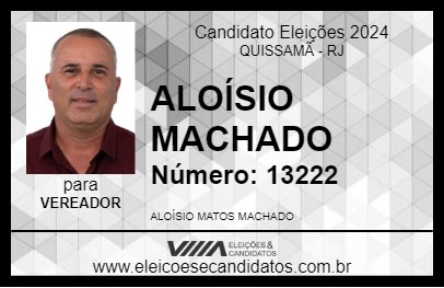 Candidato ALOÍSIO MACHADO 2024 - QUISSAMÃ - Eleições