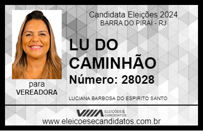 Candidato LU DO CAMINHÃO 2024 - BARRA DO PIRAÍ - Eleições