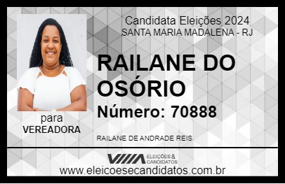 Candidato RAILANE DO OSÓRIO  2024 - SANTA MARIA MADALENA - Eleições