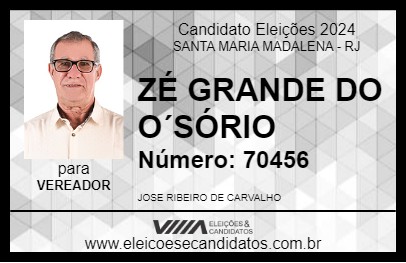 Candidato ZÉ GRANDE DO OSÓRIO 2024 - SANTA MARIA MADALENA - Eleições