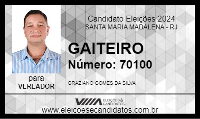 Candidato GAITEIRO 2024 - SANTA MARIA MADALENA - Eleições