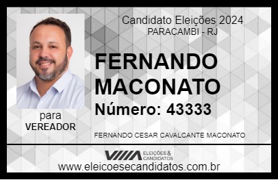 Candidato FERNANDO MACONATO 2024 - PARACAMBI - Eleições