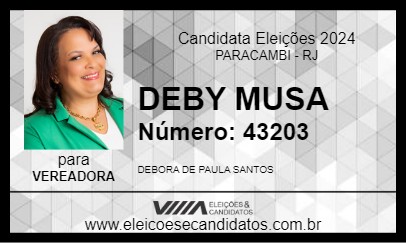 Candidato DEBY MUSA 2024 - PARACAMBI - Eleições