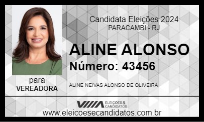 Candidato ALINE ALONSO 2024 - PARACAMBI - Eleições